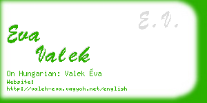 eva valek business card